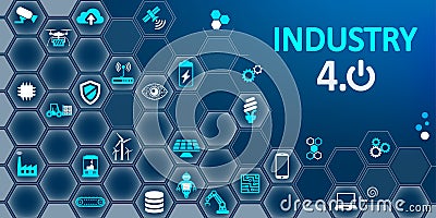 Industry 4.0 infographic factory of the future â€“ for stock Stock Photo